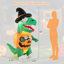 Load image into Gallery viewer, Halloween Inflatable Pumpkin Dinosaur with Built-in Blower and LED Lights - Suitable for Halloween Decorations
