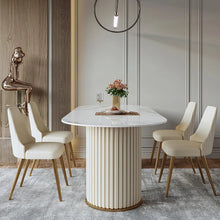 Load image into Gallery viewer, Modern Minimalist High-Quality Oval White Dining Table - Suitable for Restaurant

