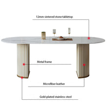 Load image into Gallery viewer, Modern Minimalist High-Quality Oval White Dining Table - Suitable for Restaurant
