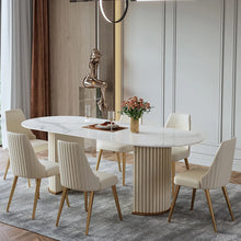 Load image into Gallery viewer, Modern Minimalist High-Quality Oval White Dining Table - Suitable for Restaurant
