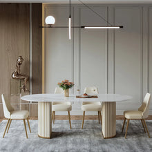 Load image into Gallery viewer, Modern Minimalist High-Quality Oval White Dining Table - Suitable for Restaurant
