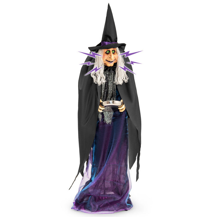 Halloween Giant Electronic Witch with Built-in LED Lights - Suitable for Pranks and Halloween Decorations