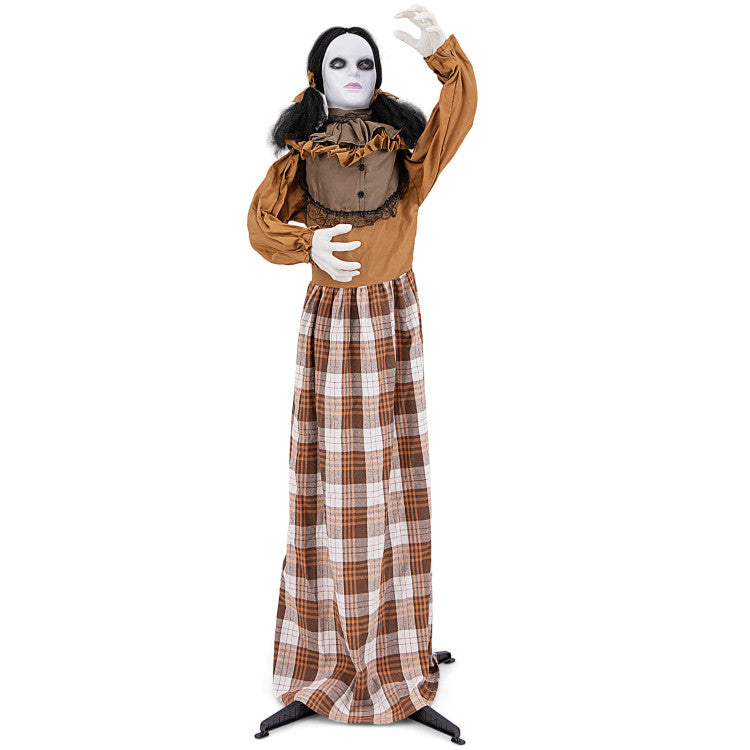 Halloween Electronic Animated Haunting Woman with Pop-up Head - Suitable for Halloween Decorations and Haunted House Parties