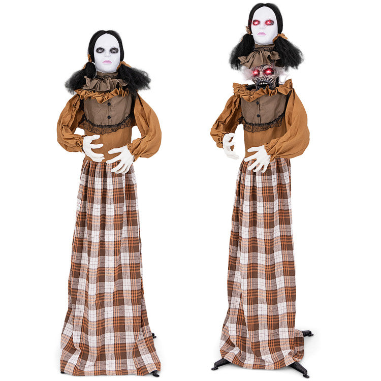Halloween Electronic Animated Haunting Woman with Pop-up Head - Suitable for Halloween Decorations and Haunted House Parties