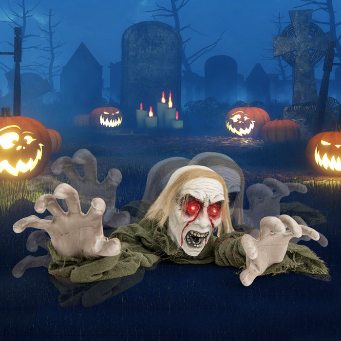 Halloween Bursting Out Zombie with Built-in Sound Activation - Suitable for Halloween Party Decorations and Haunted Houses