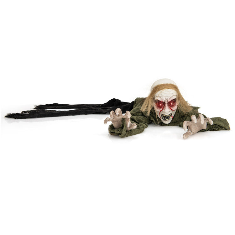Halloween Bursting Out Zombie with Built-in Sound Activation - Suitable for Halloween Party Decorations and Haunted Houses