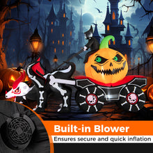 Load image into Gallery viewer, Halloween Inflatable Dead Man&#39;s Car with Pumpkin Skull LED Lights - Suitable for Halloween Party Decorations
