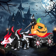Load image into Gallery viewer, Halloween Inflatable Dead Man&#39;s Car with Pumpkin Skull LED Lights - Suitable for Halloween Party Decorations
