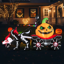 Load image into Gallery viewer, Halloween Inflatable Dead Man&#39;s Car with Pumpkin Skull LED Lights - Suitable for Halloween Party Decorations
