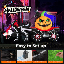Load image into Gallery viewer, Halloween Inflatable Dead Man&#39;s Car with Pumpkin Skull LED Lights - Suitable for Halloween Party Decorations

