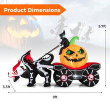 Load image into Gallery viewer, Halloween Inflatable Dead Man&#39;s Car with Pumpkin Skull LED Lights - Suitable for Halloween Party Decorations
