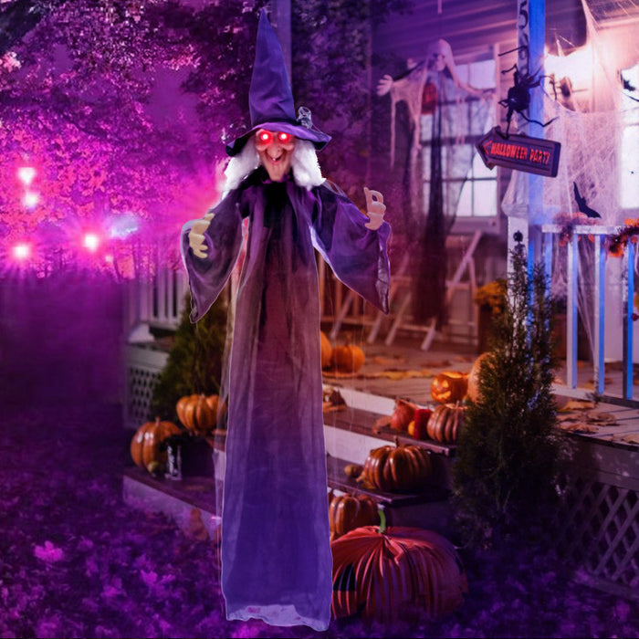Halloween Hanging Witch with Pre-recorded Phrases - Suitable for Halloween Decorations and Haunted Houses