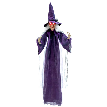 Halloween Hanging Witch with Pre-recorded Phrases - Suitable for Halloween Decorations and Haunted Houses