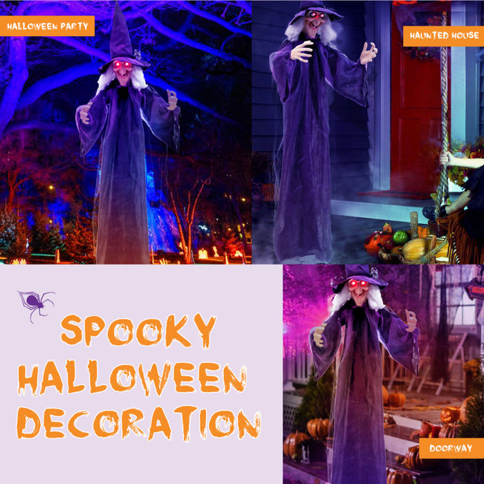 Halloween Hanging Witch with Pre-recorded Phrases - Suitable for Halloween Decorations and Haunted Houses