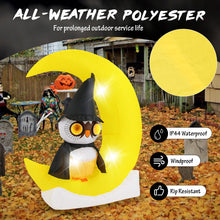 Load image into Gallery viewer, Halloween Inflatable Owl on Moon Decoration with Built-in LED Lights - Suitable for Holiday Parties
