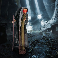Load image into Gallery viewer, Halloween Electronic Life-Size Witch with Built-in Sensor and Scary Phrases - Suitable for Halloween Decorations and Haunted Houses
