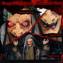 Load image into Gallery viewer, Halloween Electronic Life-Size Witch with Built-in Sensor and Scary Phrases - Suitable for Halloween Decorations and Haunted Houses
