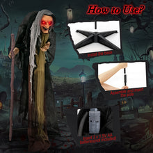Load image into Gallery viewer, Halloween Electronic Life-Size Witch with Built-in Sensor and Scary Phrases - Suitable for Halloween Decorations and Haunted Houses
