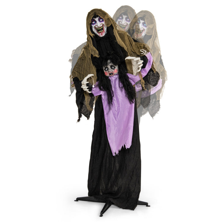 Halloween Electronic Vampire with Built-in Scary Sound Effects and LED Lights - Suitable for Halloween Decorations and Haunted House Parties