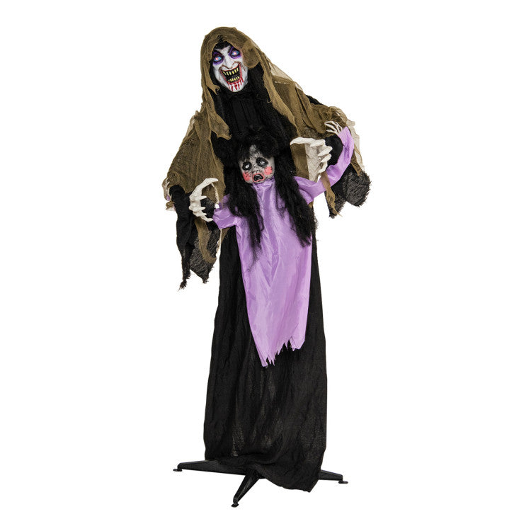 Halloween Electronic Vampire with Built-in Scary Sound Effects and LED Lights - Suitable for Halloween Decorations and Haunted House Parties