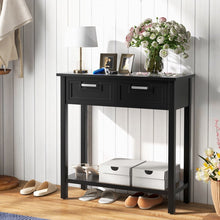 Load image into Gallery viewer, Open-Concept Entryway Console Table with Two Drawers
