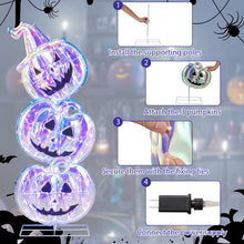 Load image into Gallery viewer, Halloween Glowing Stacked Pumpkins (3 Pieces) with 150 Built-in LED Lights - Suitable for Halloween Decorations and Haunted Houses
