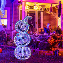 Load image into Gallery viewer, Halloween Glowing Stacked Pumpkins (3 Pieces) with 150 Built-in LED Lights - Suitable for Halloween Decorations and Haunted Houses
