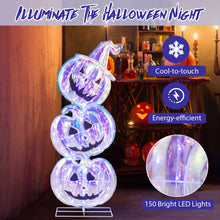 Load image into Gallery viewer, Halloween Glowing Stacked Pumpkins (3 Pieces) with 150 Built-in LED Lights - Suitable for Halloween Decorations and Haunted Houses
