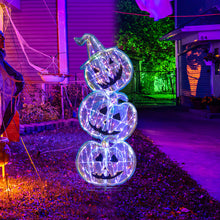 Load image into Gallery viewer, Halloween Glowing Stacked Pumpkins (3 Pieces) with 150 Built-in LED Lights - Suitable for Halloween Decorations and Haunted Houses
