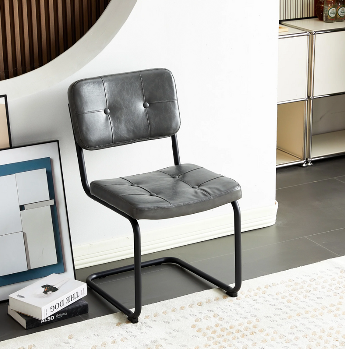 Set of 4, PU Leisure Chairs Living Room Chair with Metal Legs