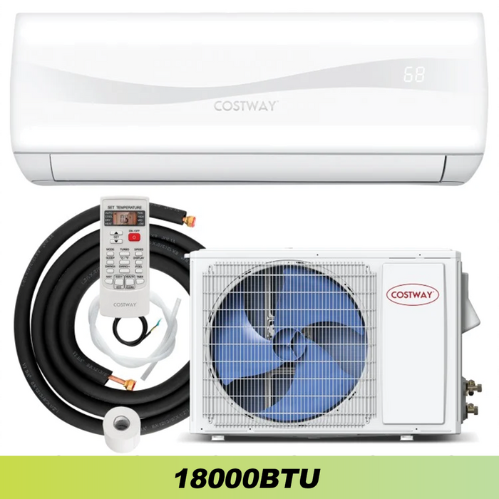 18000 BTU Ductless Mini-Split Air Conditioner with Cooling and Heating Functions