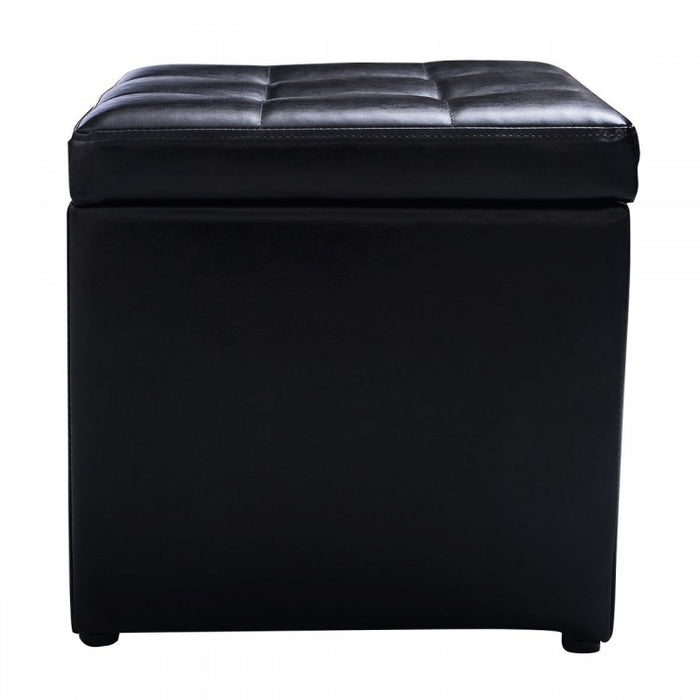 Modern Leather Padded Storage Seat Shoe Bench