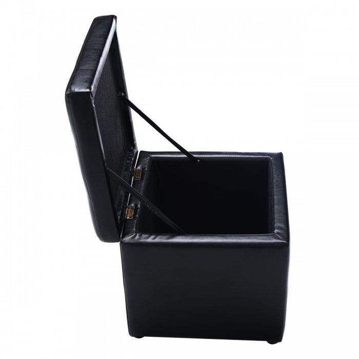 Modern Leather Padded Storage Seat Shoe Bench