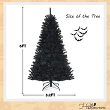 Load image into Gallery viewer, Halloween Black Christmas Tree with Purple LED Lights - DIY Party Decoration
