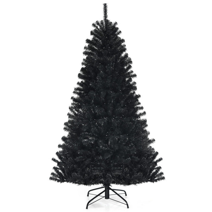 Halloween Black Christmas Tree with Purple LED Lights - DIY Party Decoration