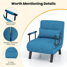 Load image into Gallery viewer, Multifunctional 6-Position Convertible Sofa Bed Lounge Chair with Pillows
