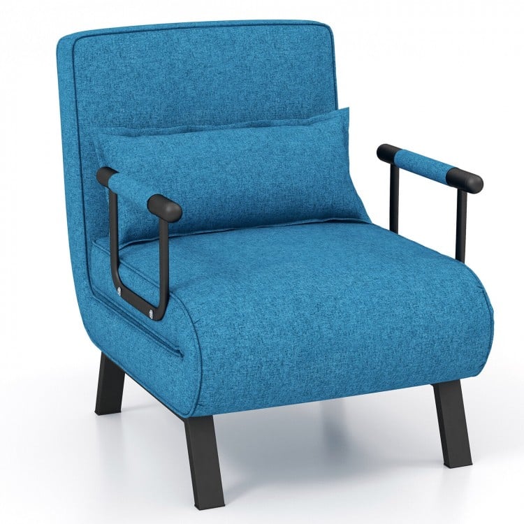 Multifunctional 6-Position Convertible Sofa Bed Lounge Chair with Pillows
