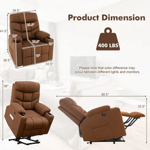 Load image into Gallery viewer, Electric Lift Recliner Massage Chair with USB and Cup Holders for Home Use
