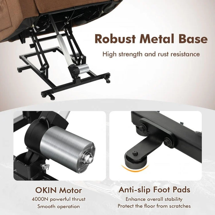 Electric Lift Recliner Massage Chair with USB and Cup Holders for Home Use
