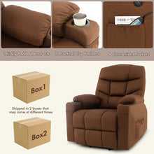 Load image into Gallery viewer, Electric Lift Recliner Massage Chair with USB and Cup Holders for Home Use
