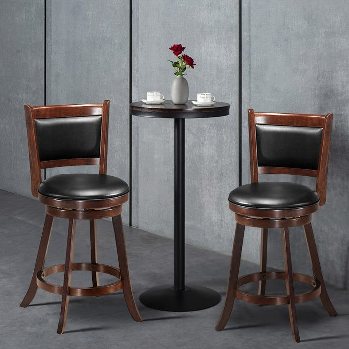 Costway Swivel Dining Chair Set of 2 - Bar Stools with Padded Backrest and Seat Cushion, Suitable for Restaurant, Bar, and Cafe