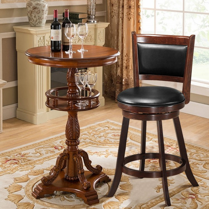 Costway Swivel Dining Chair Set of 2 - Bar Stools with Padded Backrest and Seat Cushion, Suitable for Restaurant, Bar, and Cafe