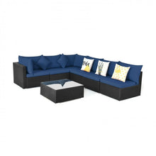 Charger l&#39;image dans la galerie, 7-Piece Modular Outdoor Wicker Sofa Set with Coffee Table
