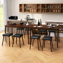 Load image into Gallery viewer, Mid-Century Vintage Dining Room Table Sets - 5-Piece Set with Built-in Rectangular Table and 4 Upholstered Stools - Suitable for Kitchen and Restaurant
