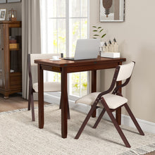 Load image into Gallery viewer, Mid-Century Expandable Dining Room Table Set with 2 Padded Folding Chairs - Suitable for Restaurant
