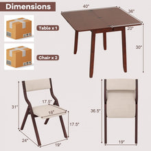 Load image into Gallery viewer, Mid-Century Expandable Dining Room Table Set with 2 Padded Folding Chairs - Suitable for Restaurant

