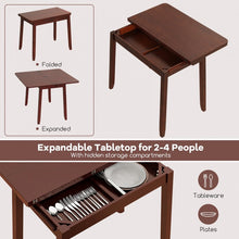 Load image into Gallery viewer, Mid-Century Expandable Dining Room Table Set with 2 Padded Folding Chairs - Suitable for Restaurant
