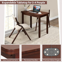 Load image into Gallery viewer, Mid-Century Expandable Dining Room Table Set with 2 Padded Folding Chairs - Suitable for Restaurant
