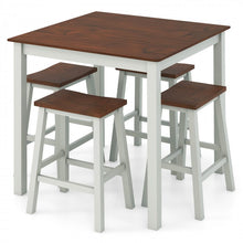 Load image into Gallery viewer, Modern Minimalist Small Dining Room Sets - 5-Piece Set with 4 Saddle Stools - Suitable for Kitchen and Restaurant
