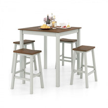Load image into Gallery viewer, Modern Minimalist Small Dining Room Sets - 5-Piece Set with 4 Saddle Stools - Suitable for Kitchen and Restaurant
